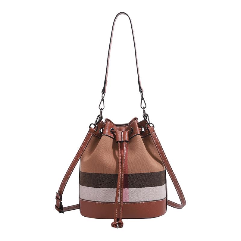 Damen Retro Colorblock Eimer Tasche - Vielseitige Umhänge- & Schultertasche für Arbeit & Pendeln (2026)