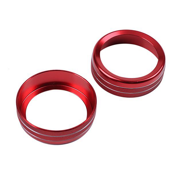 2-Piece Red Aluminum AC Control Knob Covers for Ford Ye