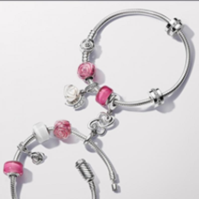 Pandora Moments Rose In Bloom Classic Snake chaIn Bracelet 593211c00