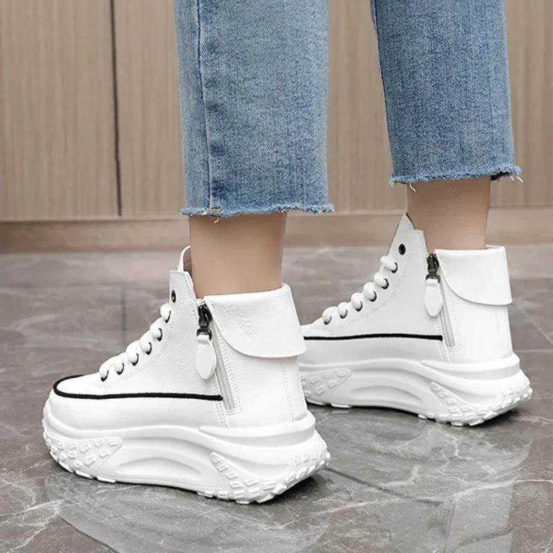 White Chunky Sneakers Women Spring Autumn Thick Bottom Shoes Woman Fashion Platform Sneakers Ladies tenis zapatillas de mujer