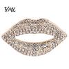Women Lapel Pins Sexy Rhinestone Lip Brooch for Women, Red Shape Pin Pin, Clothing Accessory Suits Coats Scarves Shawls Bags Daily Wear