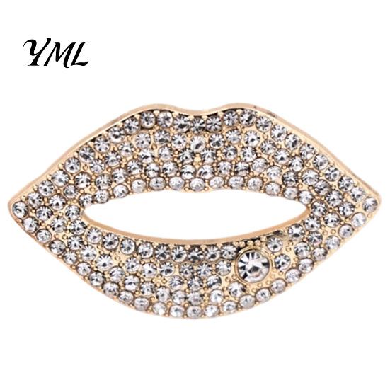 Women Lapel Pins Sexy Rhinestone Lip Brooch for Women, Red Shape Pin Pin, Clothing Accessory Suits Coats Scarves Shawls Bags Daily Wear