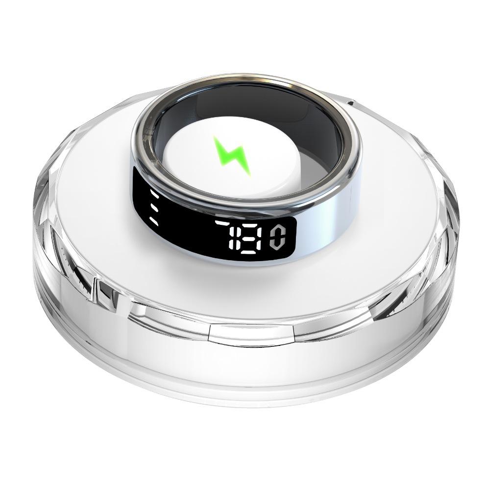 SY01 Smart Ring with Display, Touch Charging Dock, Page Turning Photo Taking - Heart Rate/Blood Oxygen/Sleep Monitoring