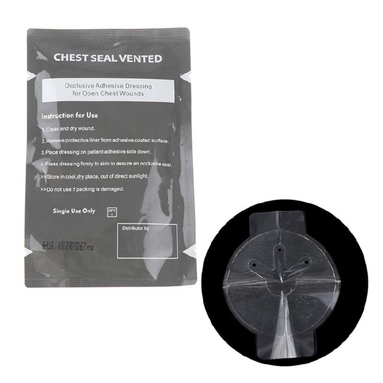 Square Medically Chest Seal Vented Dressing Bandages Chest Seal Vented First Aids Patches Outdoor Emergency Medically Tool
