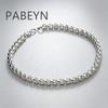 925 Sterling Silver Stylish Simple Round Box Bracelet Necklace Set, Birthday Party Anniversary Gift, Daily Wear