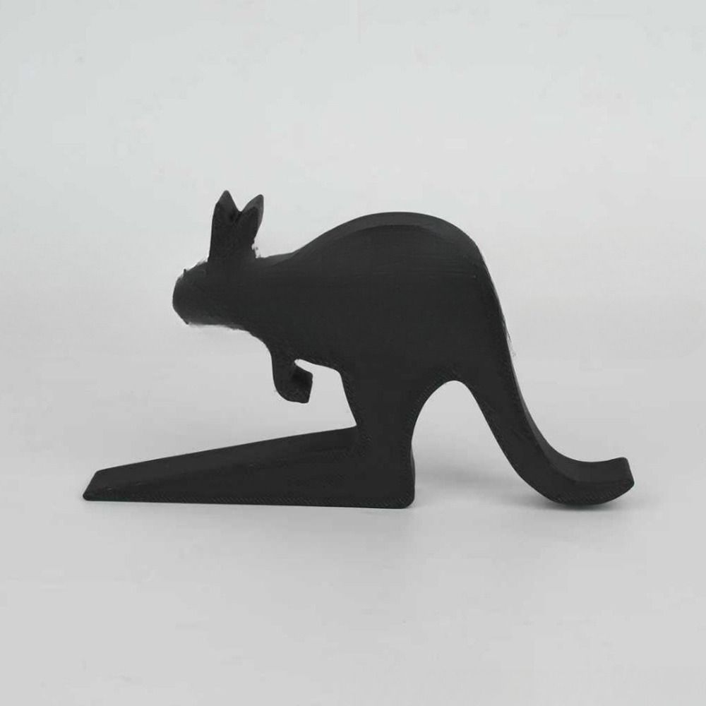 Funny 3D Printing Decorative Animal Door Stop Non-slip Anti-collision Door Stopper Black Door Bumper for Home&Office
