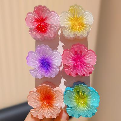 6pcs Colorful Flower Hair Grips for Girls Cute Hair Accessories Gift for Daily Casual Outfits And Vacations Four Seasons Univers