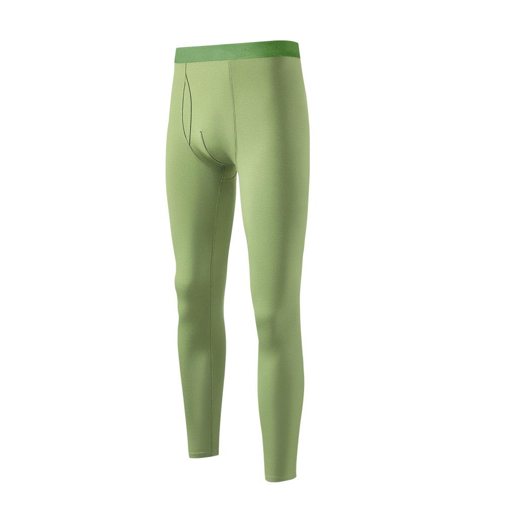 

Мужская хлопковая термобельё высокого качества, нижнее бельё, пижамные штаны для мужчин, брюки с эластичным поясом, осенне-зимняя одежда L зелёный