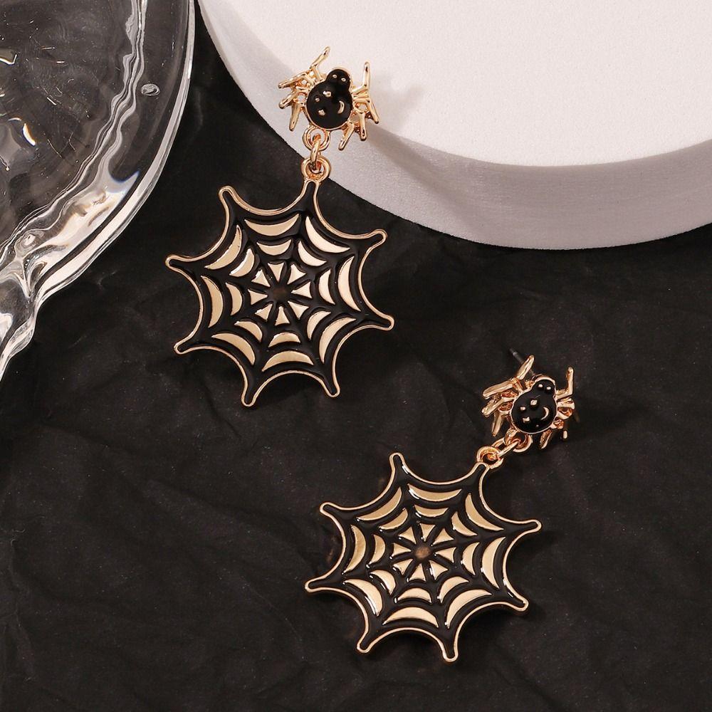 Tassel Cute Pumpkin Ghost Necklace Dripping Oil Vintage Earring Collarbone Chain  Halloween