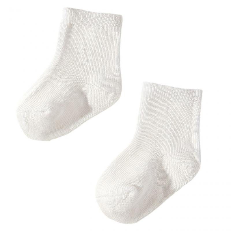 

5 пар/комплект 2025 г. Носки из хлопка для новорожденных детей, модные белые носки для детей 0-2 лет, носки для мальчиков и девочек L 1-2Y белый