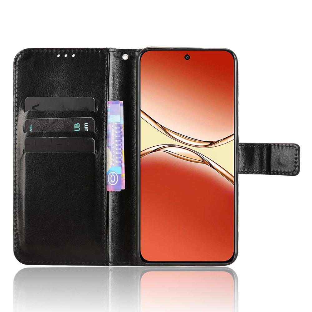 For Oppo A5 Pro 5G (China)/Oppo F29 Pro 5G (Global) PU Leather Case with Strap Crazy Horse Texture Phone Wallet Cover
