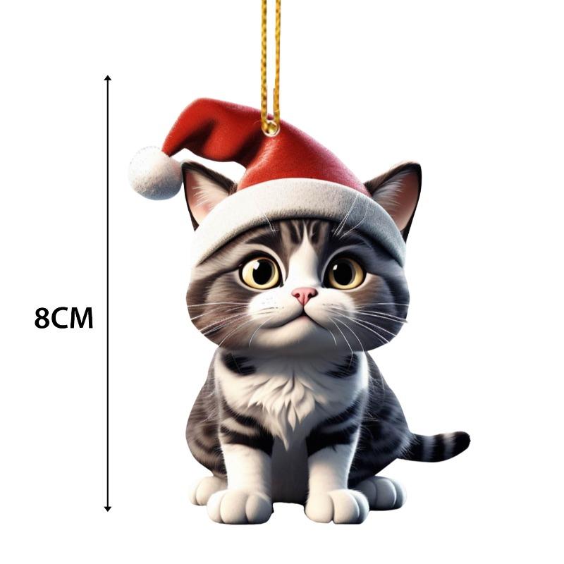 Акриловые украшения-кошки для переноски, автомобильные украшения, трансграничные креативные рождественские и новогодние подвесные украшения для рюкзаков