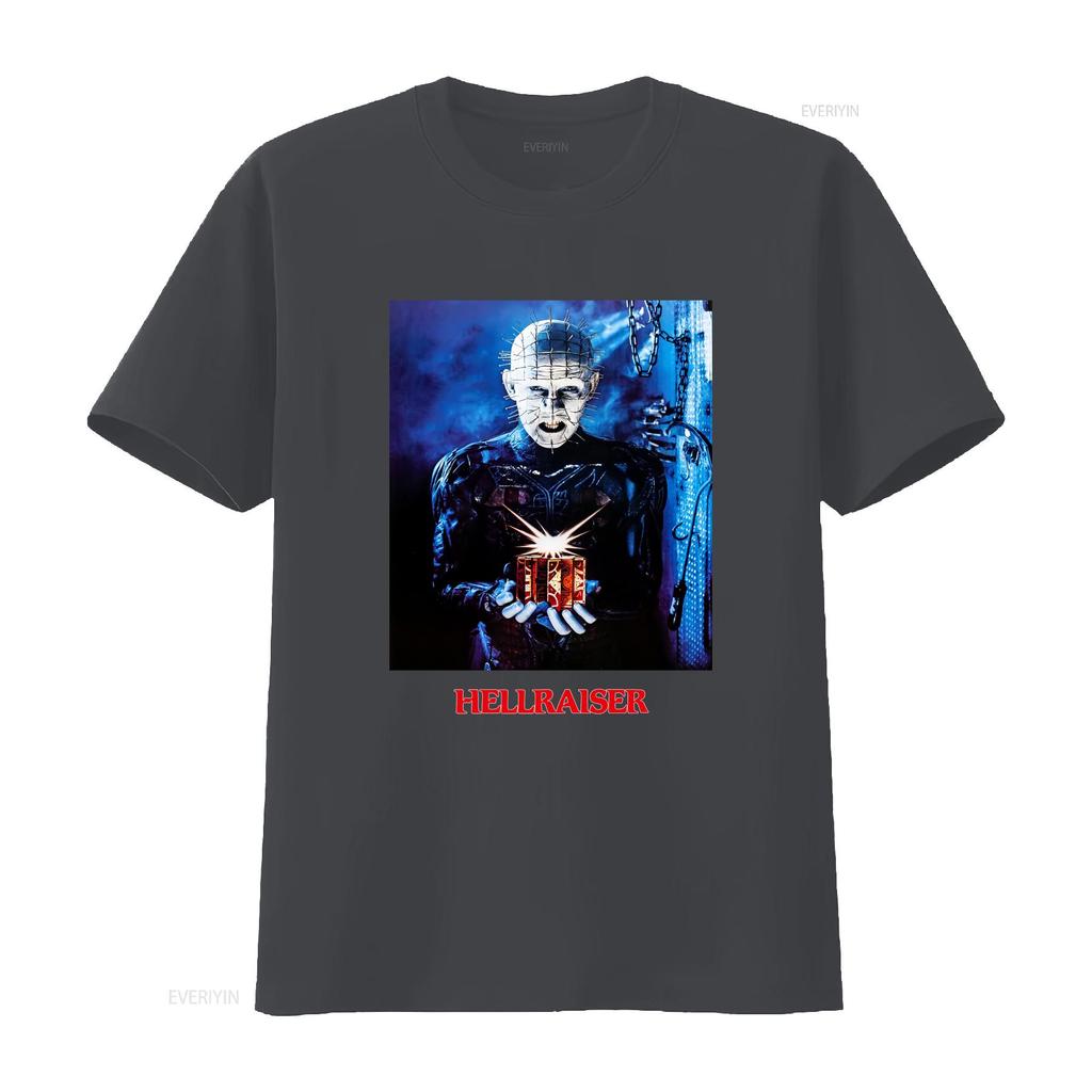 Hellraiser Pinhead T Shirt horror movie vintage Washed homme Stretched streetwear Soft Comfortable Unisex designer clothes