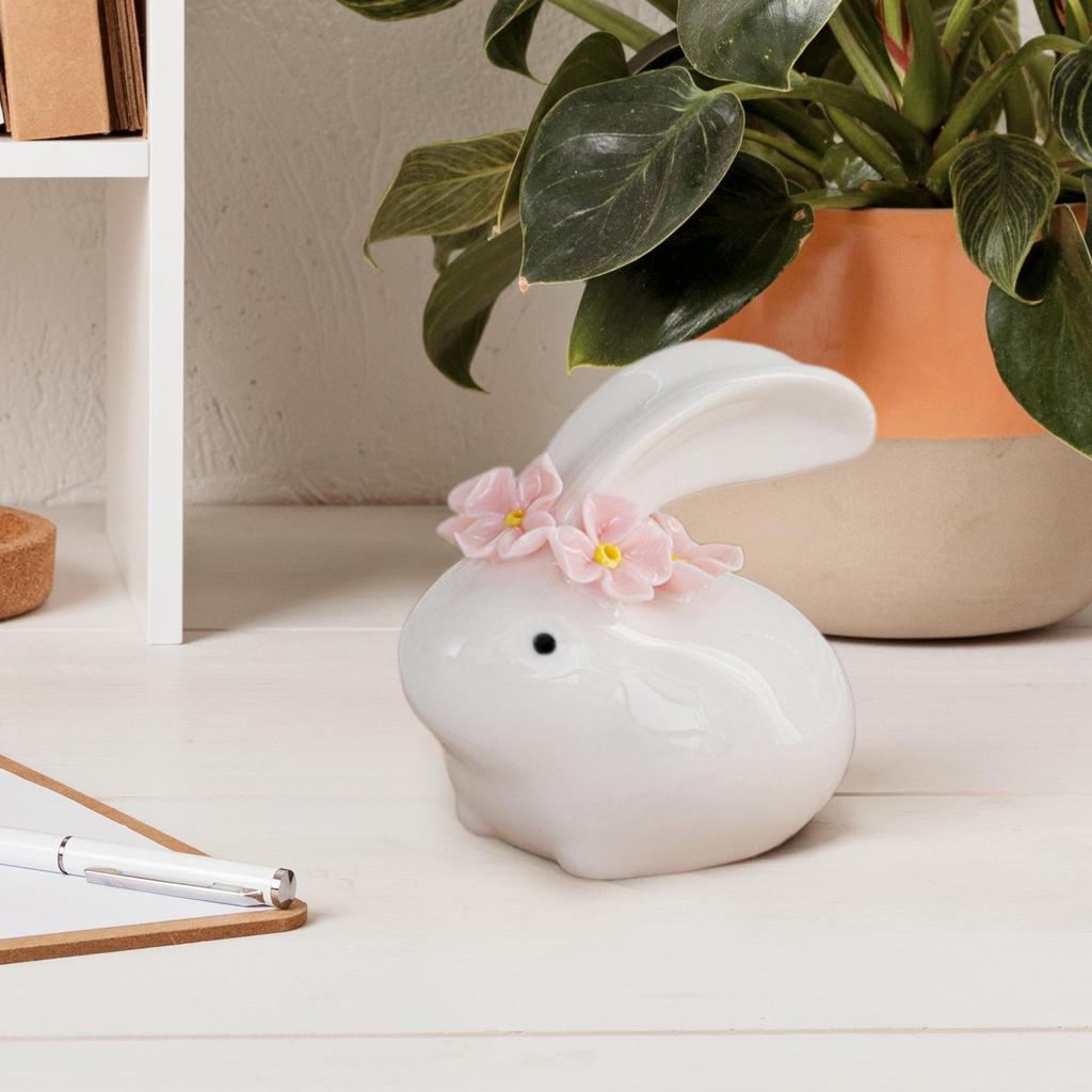 Rabbit Sculpture Collection Photo Prop Housewarming Gift Cute Ornament Animal Statue for Yard Garden Home Bookshelf Office