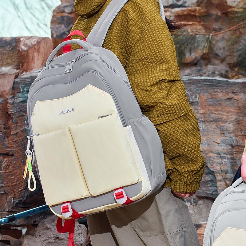 Contrast Patchwork Backpack Short-Distance Lightweight Backpack