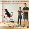 Inversion Table, Folding Steel, 0-90, Adjustable Peg Lock, 122 x 59 x 130 cm, Red