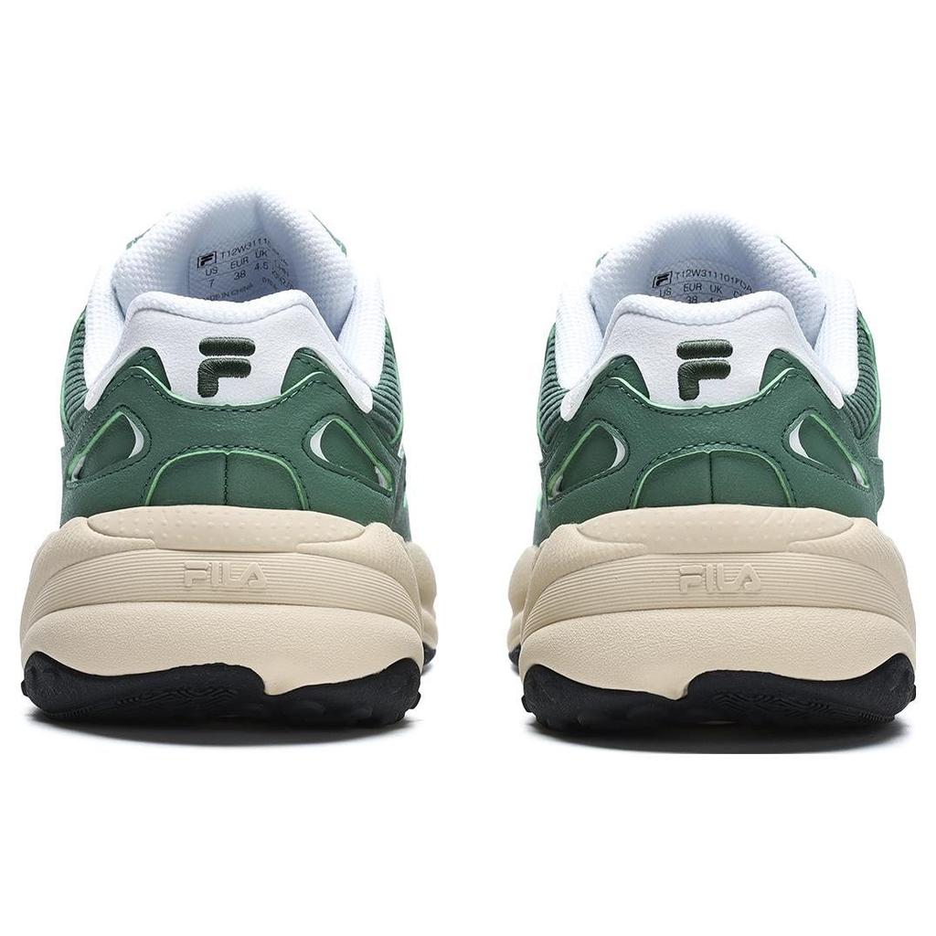 FILA Fusion Flash Sneakers Retro Versatile Fabric Synthetic Leather Low Top Running Shoes Women sneakers Green White T12W311101FDA