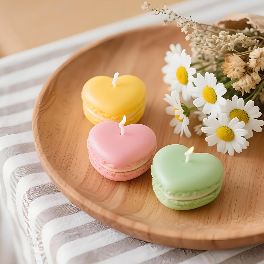 1/5pcs Realistic Macaron-shaped Candles Scented Soy Wax for Home Decor Wedding Party New Year Festive Atmosphere Aromatic Gifts