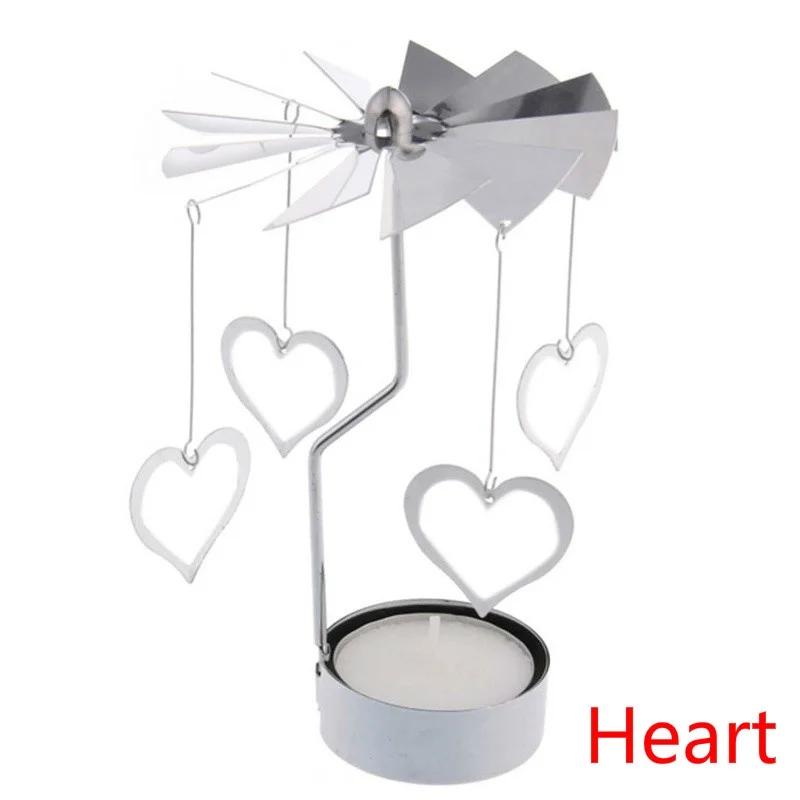 Metal Rotary Candle Holder Light Carousel Stand Tea RollingHome Christmas Home Decore Candles