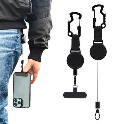 Einziehbarer Schlüsselanhänger mit Magnetverschluss Karabiner ID-Ausweishalter Clip Diebstahlsicherung Gürtelclip-Befestigung Handy-Befestigungen für Reisende