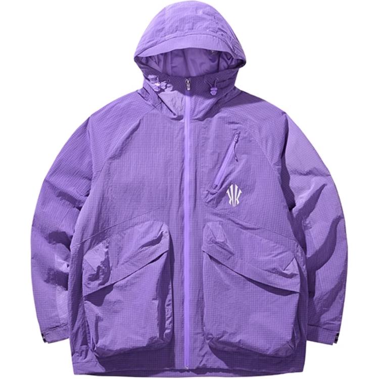 Anta Kyrie Irving Series Purple Unisex Water-Repellent Woven Hooded Sports Jacket 172441604N-6 XL