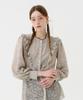 VOYONN Jacquard Frill Beige Blouse 0134