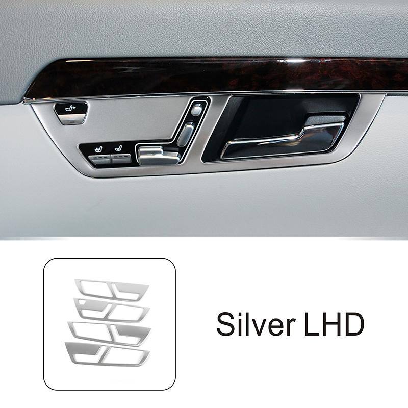 For Mercedes Benz S Class 2008-2013 Car Inner Door Wrist Handle Bowl Frame Decoration Cover Sticker Trims Interior Accessories