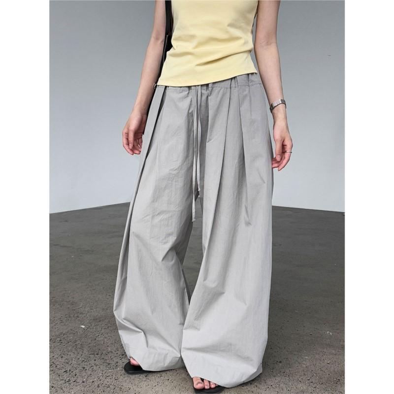Johnature Casual Simple Versatile Pants Women Summer Thin Casual Trousers