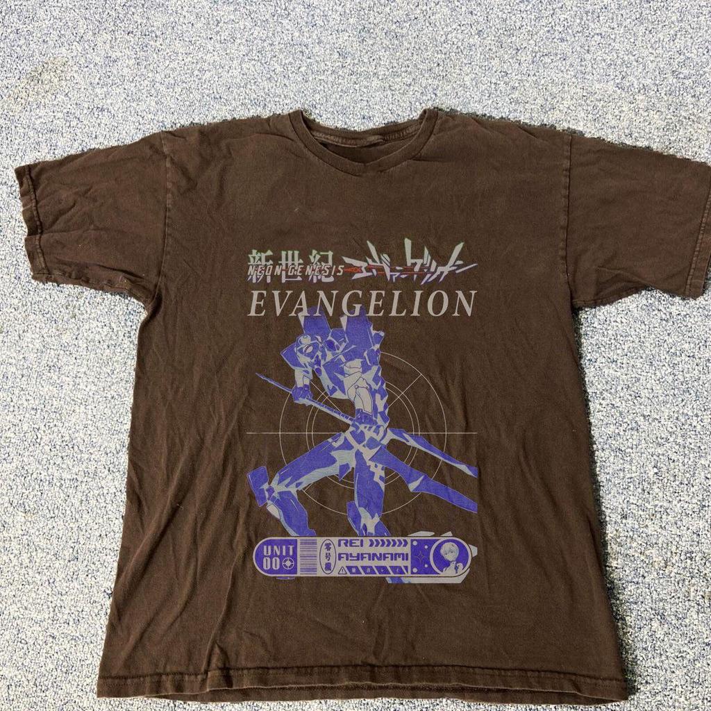 2026 Summer New Arrival Evangelion Pattern Street Style Print Shortsleeve Tshirt Y2k Style Suitable For Both Unisex And Unisex