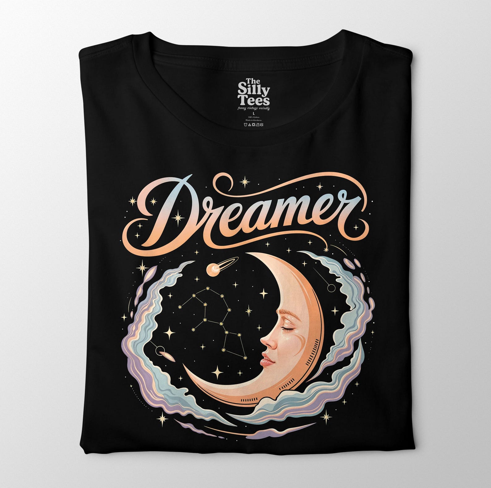Celestial Moon Woman T-Shirt: Mystic Cosmic Graphic Tee 3XL