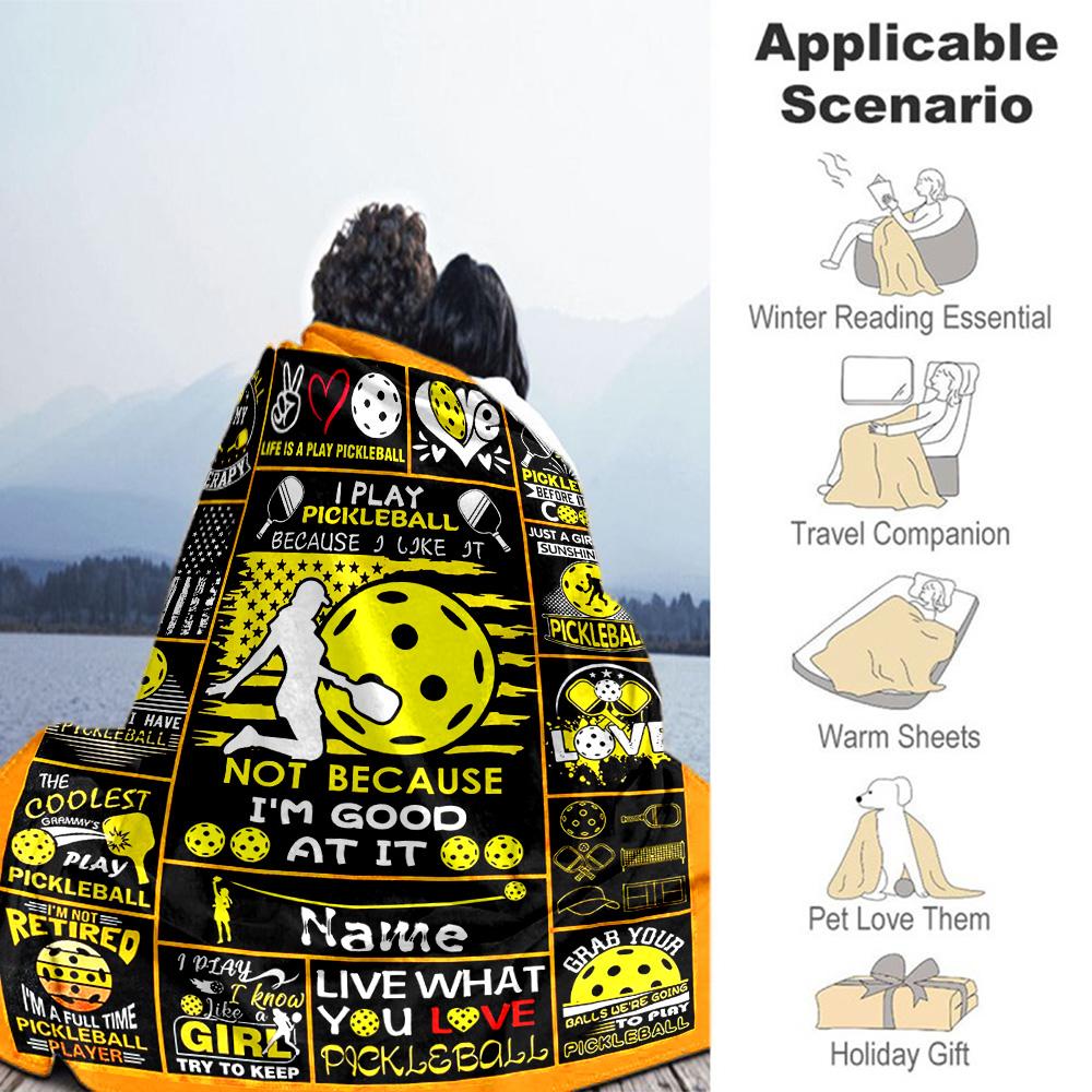 Yellow Ball Customize Your Name Blanket Multi-purpose Customizable Blanket Comfortable Versatile for Chair Picnics Office Chair Seaside