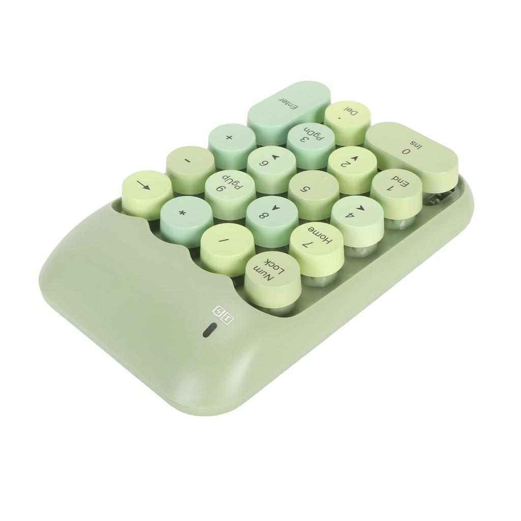 Wireless Numeric Keypad 2.4G 18 Keys Low Noise Retro Colorful Round Key Cap Number Pad for Computer