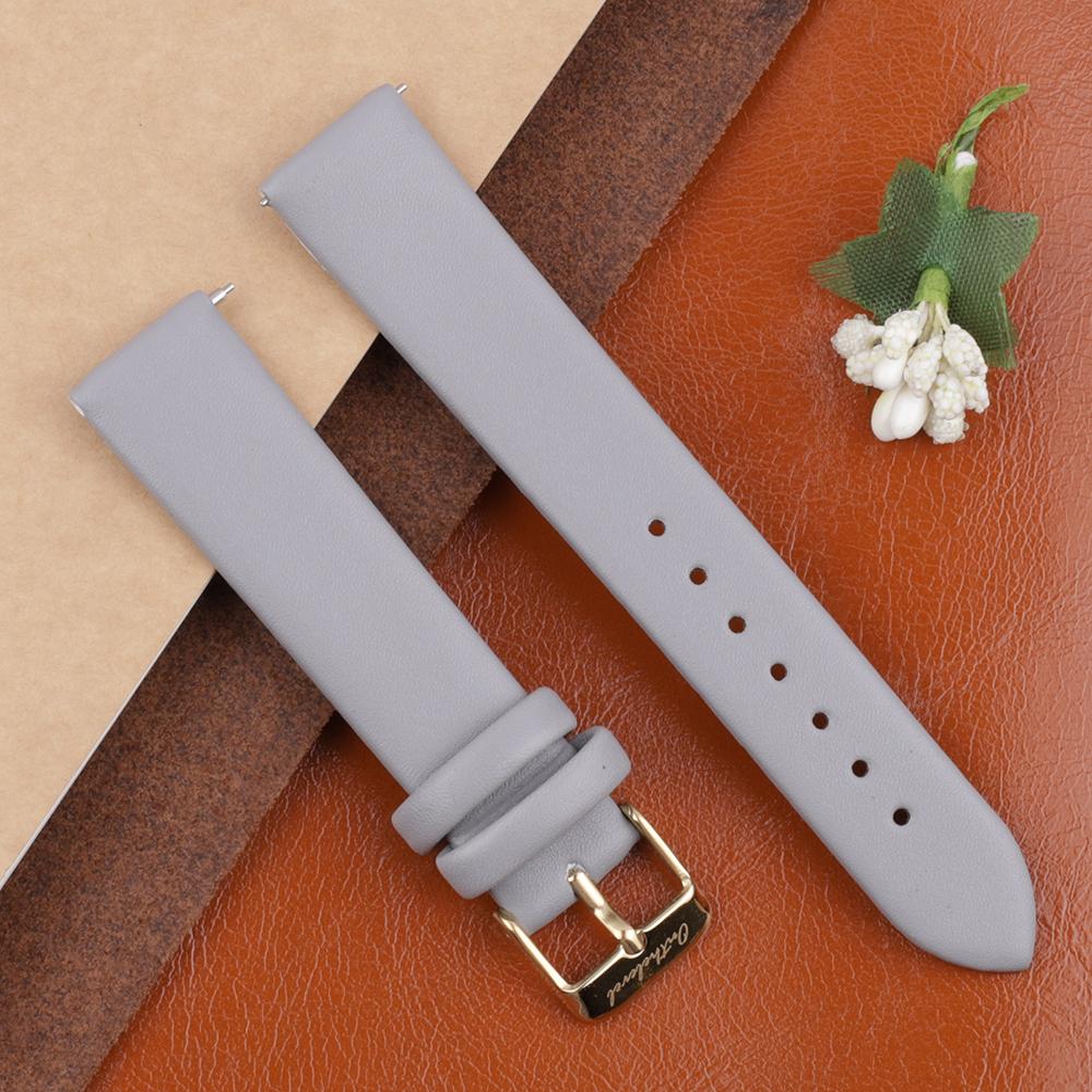 Leder Weiches Uhrenarmband 12mm 14mm 16mm 18mm 20mm für Damen Armband Schnellverschluss Uhrenarmband Gürtel Uhren Zubehör 20mm graue