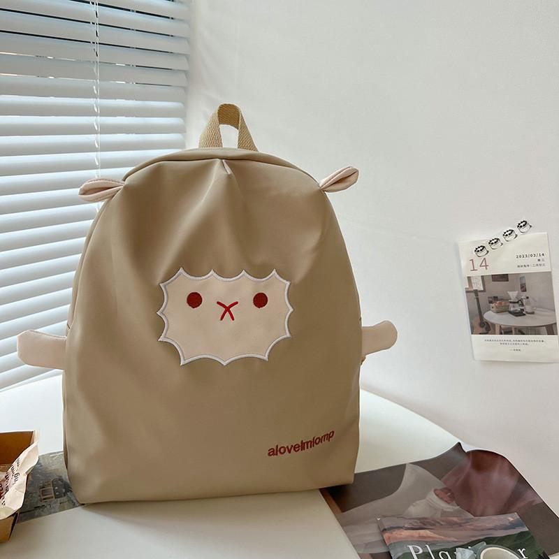 Adorable Cartoon Backpack For Kids Large Capacity Canvas Bag For School Use