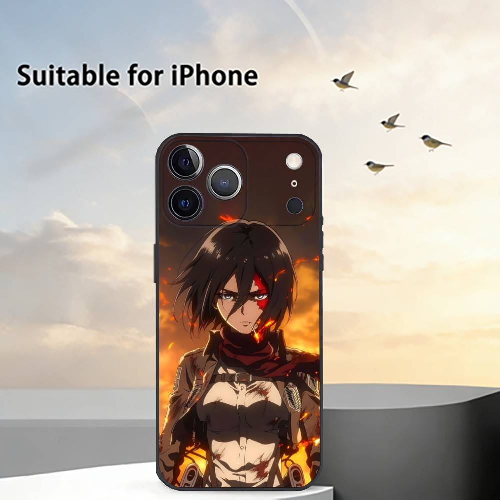 A-Attack on T-Titan Mikasa Phone Case Silicone Soft For IPhone 17 16 15 14 13 12 11 X XR Plus Pro Max Plus