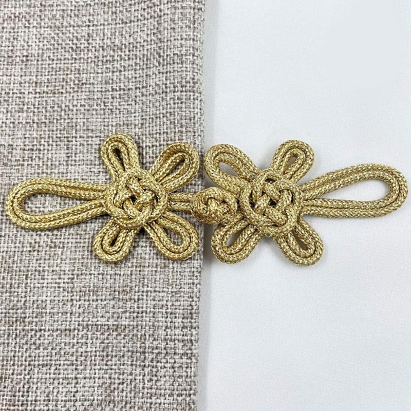 Chinese Traditional Button Sewing Pankou Buttons Sew On for Handcraft Cheongsam Embellishment Golden