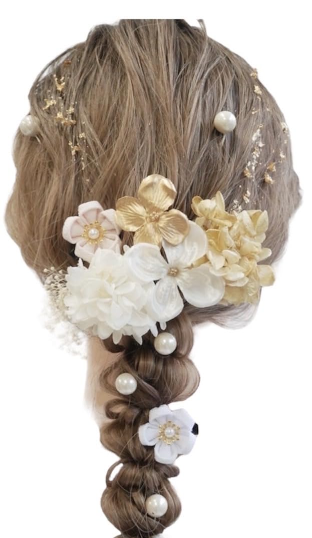 

Lomeri Hair Chirimen in 6 Perfect for and Furisode N21 Ornament, Tsumami-zaiku (Crepe) [Available Colors], Coming-of-Age Ceremonies, Graduations,