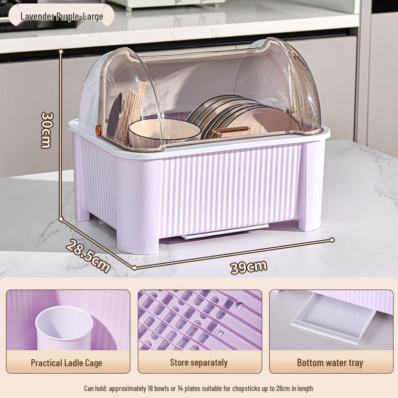 LIEI Household Dish Drying Rack with Lid