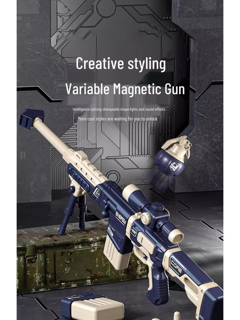 Children's Sound & Light Toy Gun - DIY Magnetic Assembly for Boys Ages 3-12, Perfect Birthday Gift