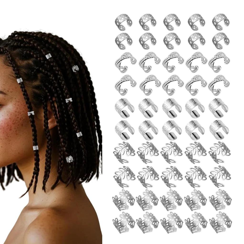 60-Piece Dreadlock Hair Rings Set: European & American Trending Style