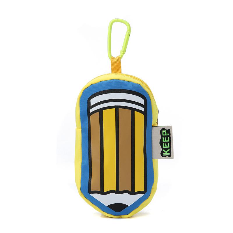 Creative Colour Blocking Pencil Bag Multifunctional Storage Bag Coin Purse ID Card Bag Pendant Student Stationery Kids Gift