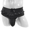 Ropa interior para hombre Sissy Braguita de Tanga con Volantes y Falda Nudo de Lazo Tiro Bajo G-String Bikini Briefs Falda Mini Plisada Skater Gay Ropa interior