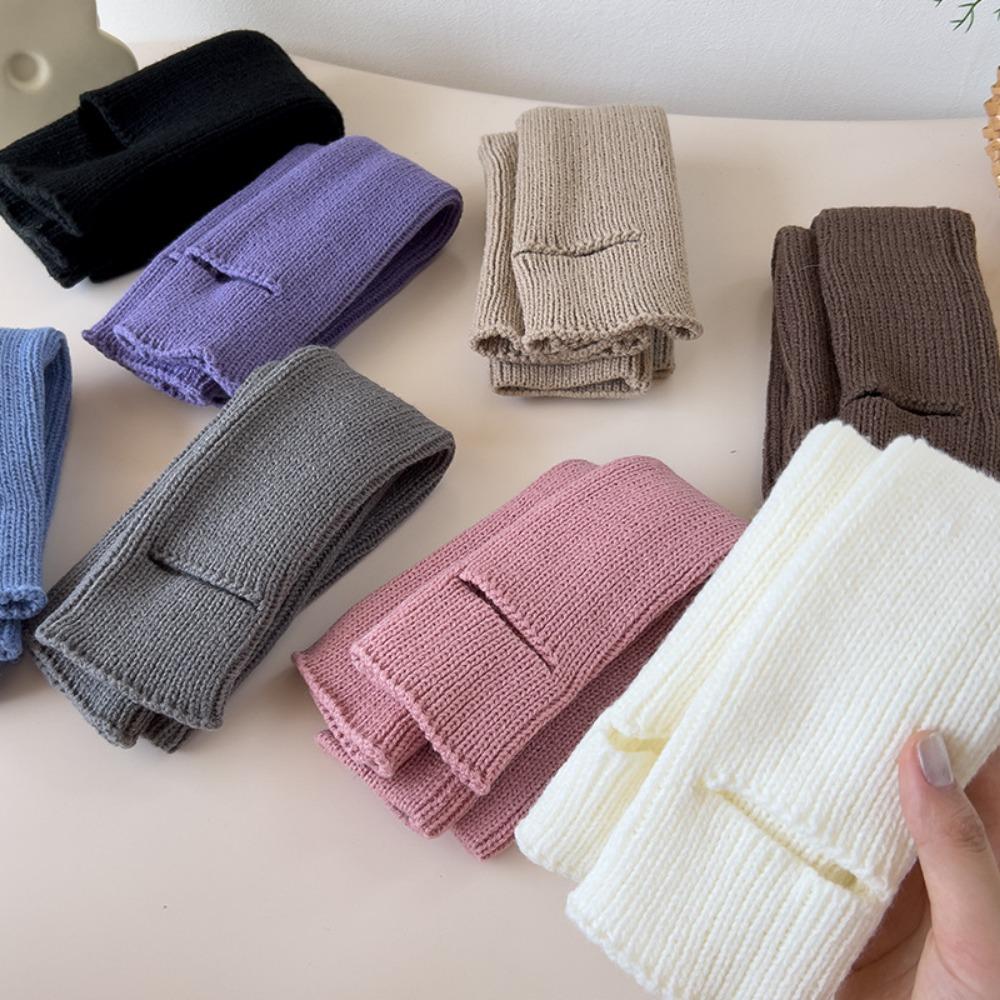 Spring and Autumn Socks Cover Women's Knitted Leg Cover Gray Medium Tube Stacking Socks Japanese JK Thermal Leg Cover Manufacturers Wholesale