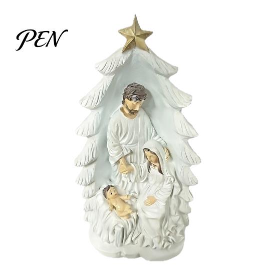 Traditional Nativity Figurine for Holidays Holy Family Statue, Christmas Tree Resin Ornament, Hand-Painted Home Decor Religious Tabletop Altar