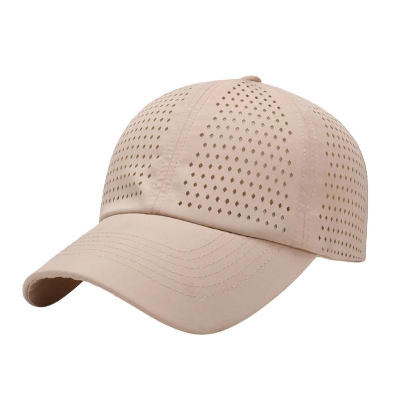 Breathable Outdoor Sun Hat Perforated Design Sweat Resistant Polyester Adjustable Fit Summer Activity Gear
