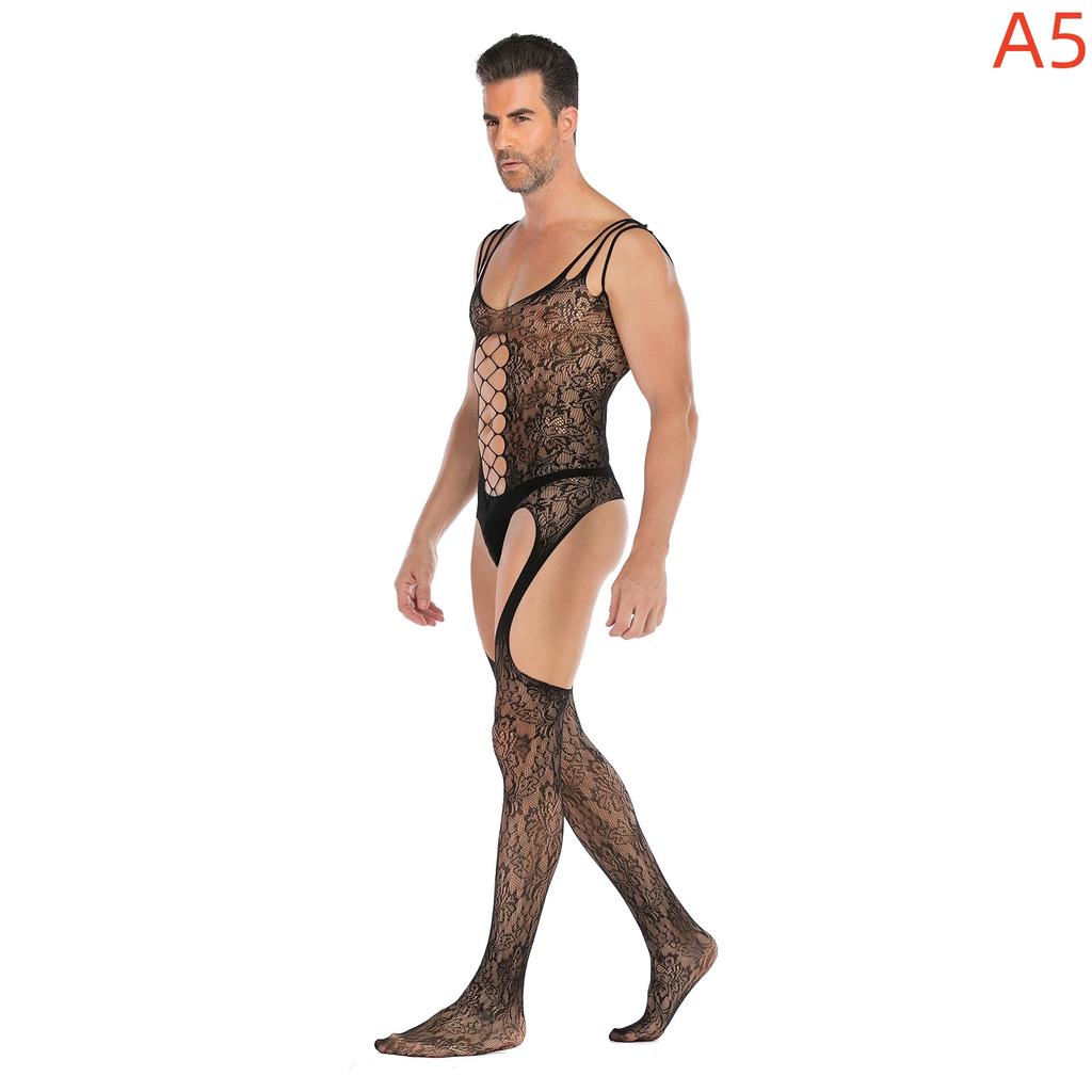 Plus Size Gay Mens Underwear Body Stocking Bodysuit Sexy Gay Underwear Transparent Sexy Underwear for Gay Men