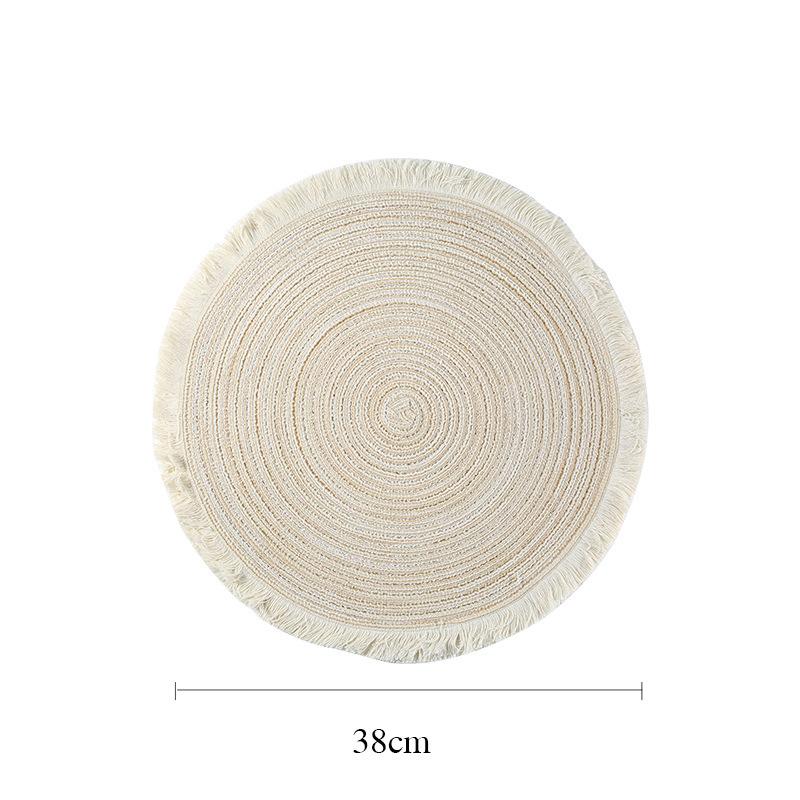 

1pc Hot Selling Fringe Eco-friendly Household Non-Slip Heat-Resistant Morden Style Table Placemat Washable Mat For Dining Table L жовтий
