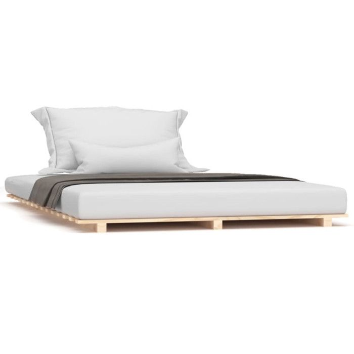 VidaXL Cadre de Lit, Lit Double avec Sommier à Lattes, Lit Adulte, Meuble de Chambre à Coucher Intérieur, Marron 120x200 cm 824563