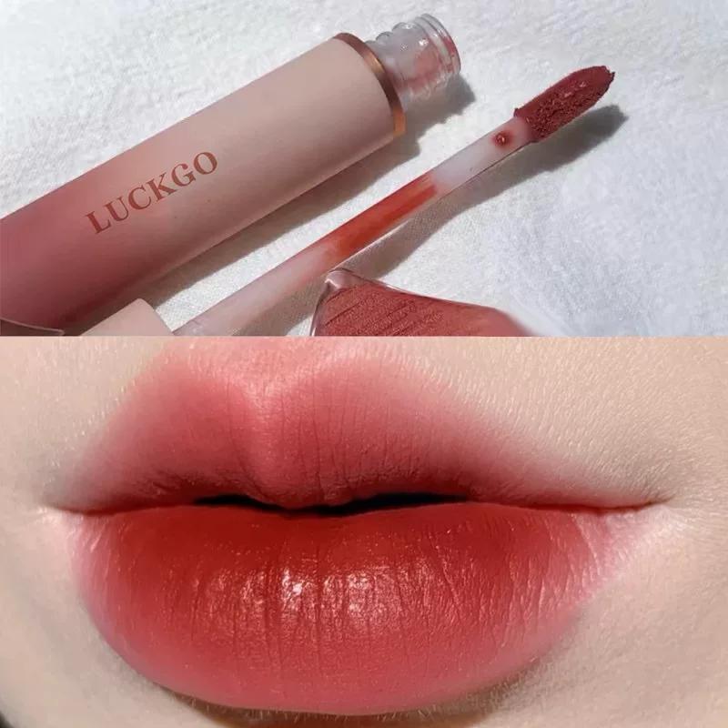 Milk Cream Lip Mud Lip Lacquer Velvet Matte Finish Non-Fading No Stain on Cup Student Party Plain Nude Color Lip Lacquer Lipstick Female