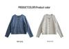 Korean Style Plus Size Loose Knit Cardigan - Women's Solid Color Round Neck Casual Spring Sweater.